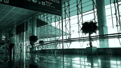 Stock Video People Walking Down An Airport Corridor In Fast Motion Live Wallpaper - Free Live Wallpaper