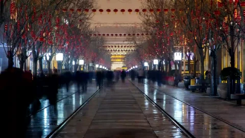 Stock Video People Walking In Fast Motion In A Beijing Street Live Wallpaper - Free Live Wallpaper