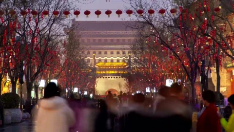 Stock Video People Walking In The Qianmen Street In China Live Wallpaper - Free Live Wallpaper