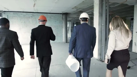Stock Video People Walking Through The Construction Site Live Wallpaper - Free Live Wallpaper