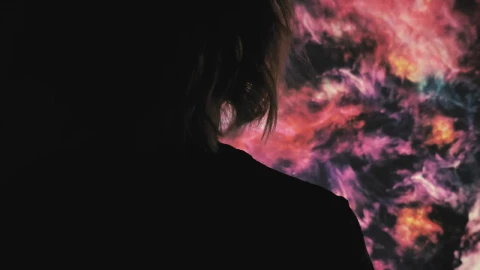 Stock Video Person Appreciating An Image Of A Nebula Live Wallpaper - Free Live Wallpaper
