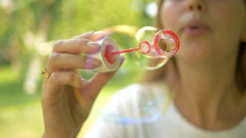 Stock Video Person Blowing Soap Bubbles In The Outside Live Wallpaper - Free Live Wallpaper
