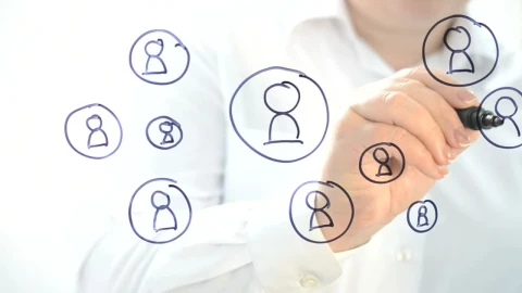 Stock Video Person Drawing A Social Business Scheme Live Wallpaper - Free Live Wallpaper
