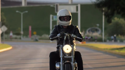 Stock Video Person Driving A Motorcycle On A Lonely Street Live Wallpaper - Free Live Wallpaper
