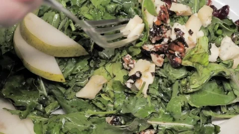 Stock Video Person Eating Salad With Fork Live Wallpaper - Free Live Wallpaper
