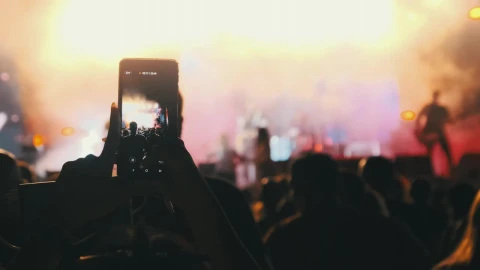Video Stock Person Recording A Concert With His Cell Phone Live Wallpaper Free - Free Live Wallpaper