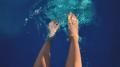 Video Stock Person Splashing Feet In A Pool Live Wallpaper Free - Free Live Wallpaper