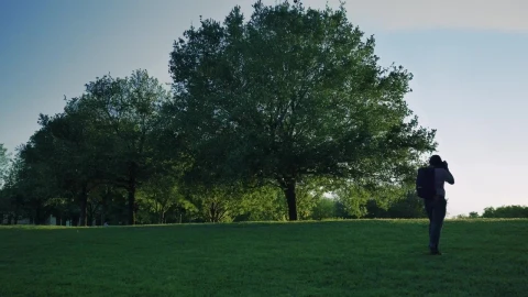 Video Stock Person Taking Photos Outdoors In A Meadow Live Wallpaper Free - Free Live Wallpaper