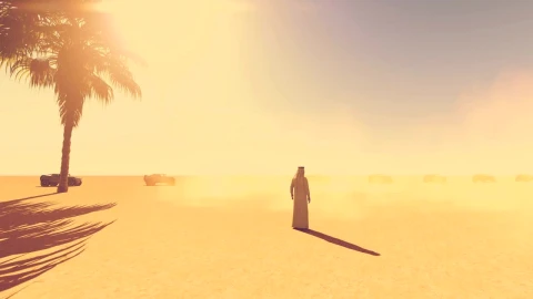 Video Stock Person With Arab Clothes In A Desert Near Cars Live Wallpaper Free - Free Live Wallpaper