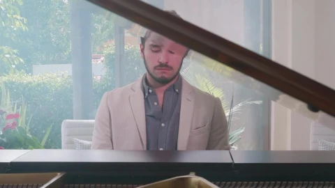Video Stock Pianist Playing A Grand Piano In A Take To His Live Wallpaper Free - Free Live Wallpaper