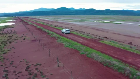 Video Stock Pickup Truck Crossing A Long Road In Nature Live Wallpaper Free - Free Live Wallpaper