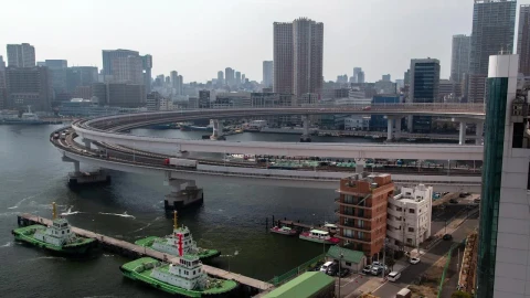 Video Stock Pier And Highway Junction In Tokyo City Live Wallpaper Free - Free Live Wallpaper