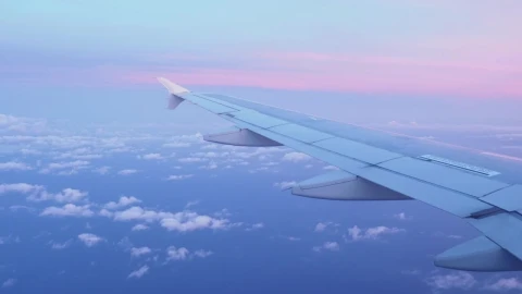 Video Stock Pink Sunset Seen From A Plane Window Live Wallpaper Free - Free Live Wallpaper