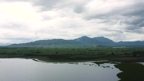 Video Stock Plain With A Lake Trees Grass And Hills In The Live Wallpaper Free - Free Live Wallpaper