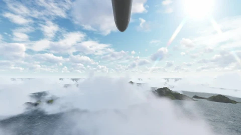 Video Stock Plane In The Sky Aerial Low View Live Wallpaper Free - Free Live Wallpaper
