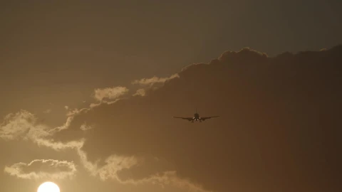 Video Stock Plane Landing On A Warm Evening Live Wallpaper Free - Free Live Wallpaper