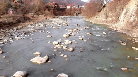 Video Stock Plane Over A Mountain River With Rocks Live Wallpaper Free - Free Live Wallpaper