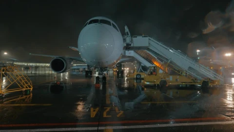 Video Stock Plane Parked With Stairs Attached Live Wallpaper Free - Free Live Wallpaper