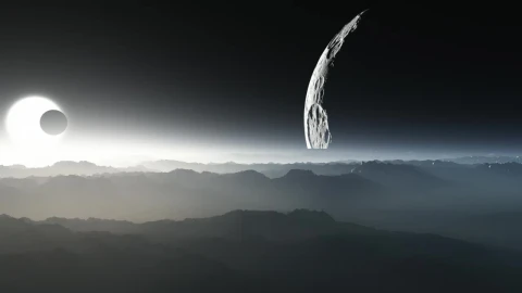 Video Stock Planets And Moons On The Skyline Of An Planet Live Wallpaper Free - Free Live Wallpaper