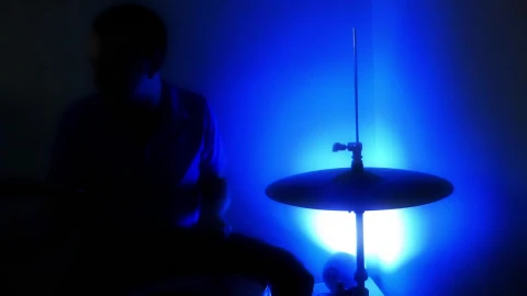 Video Stock Playing Drums In The Dark With A Lamp Colors Live Wallpaper Free - Free Live Wallpaper