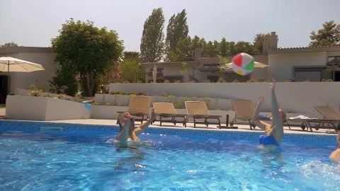 Video Stock Playing With A Large Ball In The Pool  LargeLive Wallpaper Free - Free Live Wallpaper