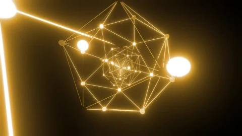 Video Stock Points And Lines Of Yellow Light Moving In Space Live Wallpaper Free - Free Live Wallpaper