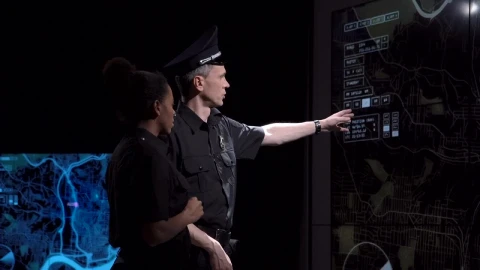 Video Stock Police Looking At An Interactive Map Live Wallpaper Free - Free Live Wallpaper