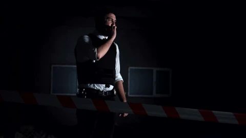 Video Stock Police Officer With A Flashlight Smoking Live Wallpaper Free - Free Live Wallpaper