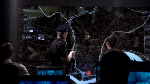 Video Stock Policemen In Front Of An Interactive Map Live Wallpaper Free - Free Live Wallpaper