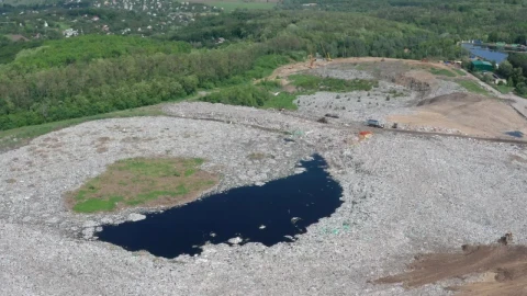 Video Stock Polluted Lake Near A Garbage Landfill Live Wallpaper Free - Free Live Wallpaper