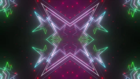 Video Stock Polygons With Neon Colored Lights Peaks Live Wallpaper Free - Free Live Wallpaper