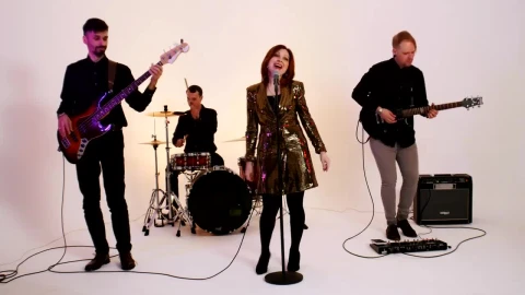 Video Stock Pop Band Playing On A White Background Live Wallpaper Free - Free Live Wallpaper