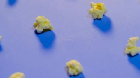 Video Stock Popcorn On A Blue Surface Changing Size In Stop Motion Live Wallpaper Free - Free Live Wallpaper