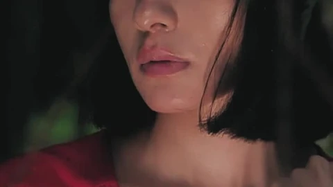 Video Stock Portrait Of A Girl In Red Dress Through The Branches Live Wallpaper Free - Free Live Wallpaper