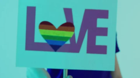 Video Stock Portrait Of A Lgbt Man With A Sign With The Live Wallpaper Free - Free Live Wallpaper