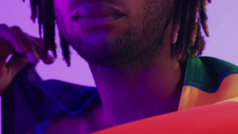 Video Stock Portrait Of An Lgbt Man With A Painted Rainbow Live Wallpaper Free - Free Live Wallpaper