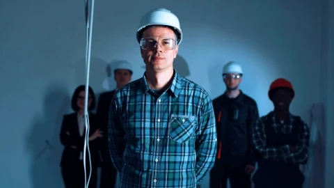 Video Stock Portrait Of Architect With Team Behind Live Wallpaper Free - Free Live Wallpaper