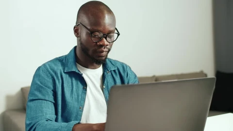 Video Stock Portrait Of Man Working From Home Live Wallpaper Free - Free Live Wallpaper
