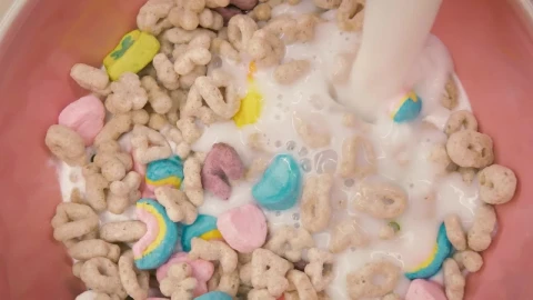 Video Stock Pouring Milk Into A Bread Shaped Cereal Bowl Live Wallpaper Free - Free Live Wallpaper