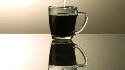 Video Stock Pouring Milk Into A Cup Of Coffee In Slow Motion Live Wallpaper Free - Free Live Wallpaper