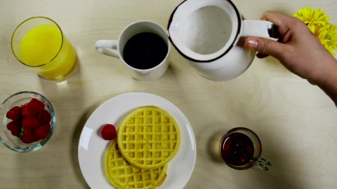 Video Stock Pouring Milk Into Fresh Coffee Live Wallpaper Free - Free Live Wallpaper