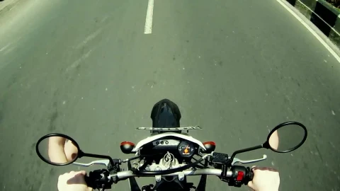 Video Stock Pov Of Motorcycle Chopper Driving On Road Live Wallpaper Free - Free Live Wallpaper