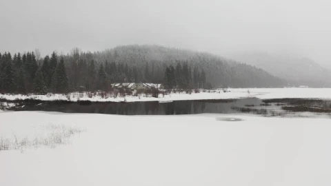 Video Stock Prairie Snow In A Pine Forest With Cabins Live Wallpaper Free - Free Live Wallpaper