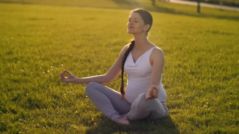 Video Stock Pregnant Woman Meditating Outdoor Live Wallpaper Free - Free Live Wallpaper