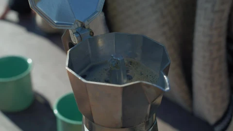 Video Stock Preparing Coffee In A Camp Live Wallpaper Free - Free Live Wallpaper