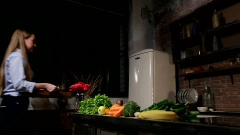 Video Stock Preparing Vegetables In A Cafe Kitchen Live Wallpaper Free - Free Live Wallpaper