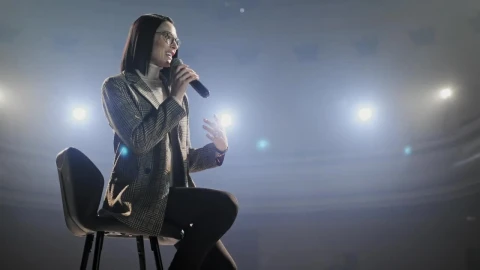 Video Stock Professional Speaker On A Stage With Spotlights Live Wallpaper Free - Free Live Wallpaper