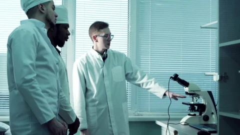 Video Stock Professor Is Showing A Microscope To Students Live Wallpaper Free - Free Live Wallpaper