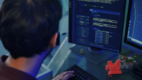 Video Stock Programmer Working With Codes On A Computer Live Wallpaper Free - Free Live Wallpaper