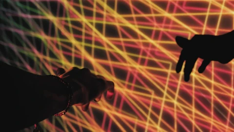 Video Stock Projection With Abstract Neon Lines And A Persons Hand Live Wallpaper Free - Free Live Wallpaper